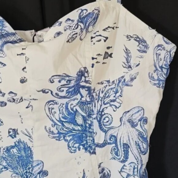 " wall paper dress " nautical, ocean, mermaid, beach, aquatic. - Picture 2 of 7